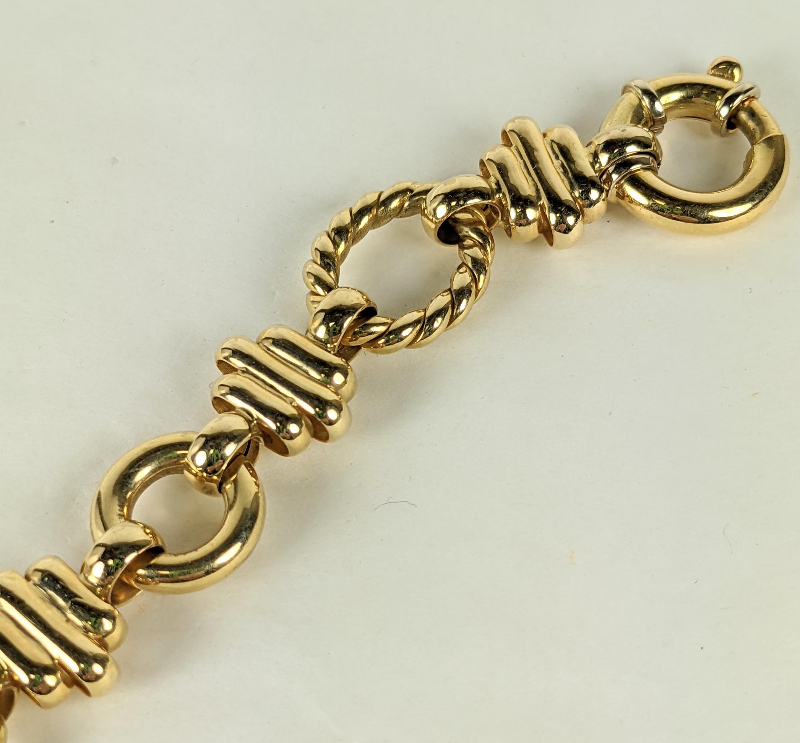 Bracelet italien à maillons torsadés en or 18 carats Excellent état - En vente à New York, NY