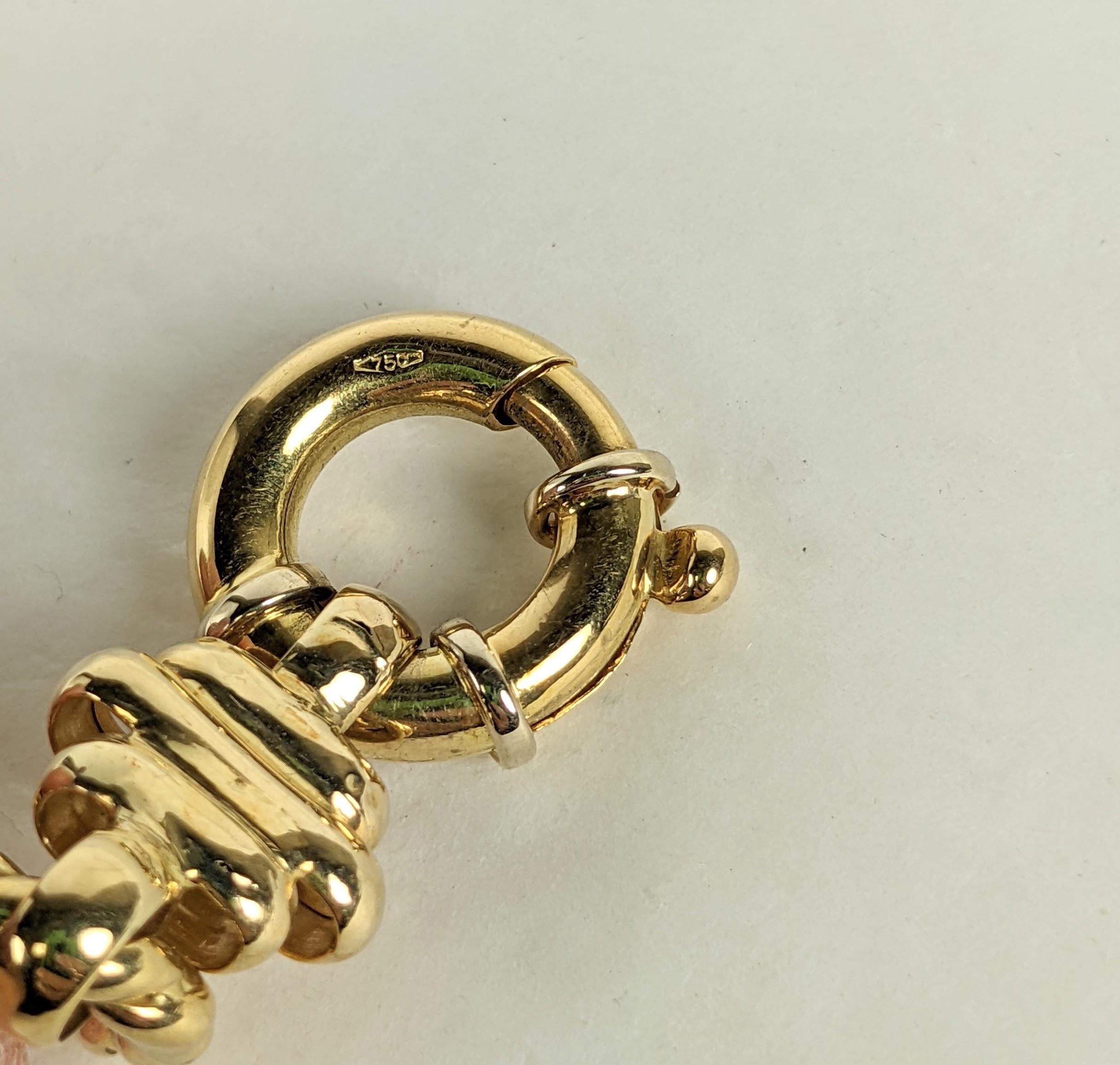 Bracelet italien à maillons torsadés en or 18 carats en vente 1