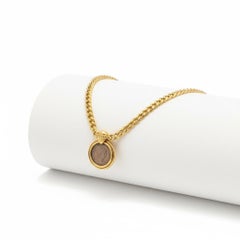 18K Gold Italian Vintage Monete Diamond Necklace