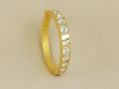 18K gold Jadau diamond polki bangle for Indian weddings  Kundan polki bangles