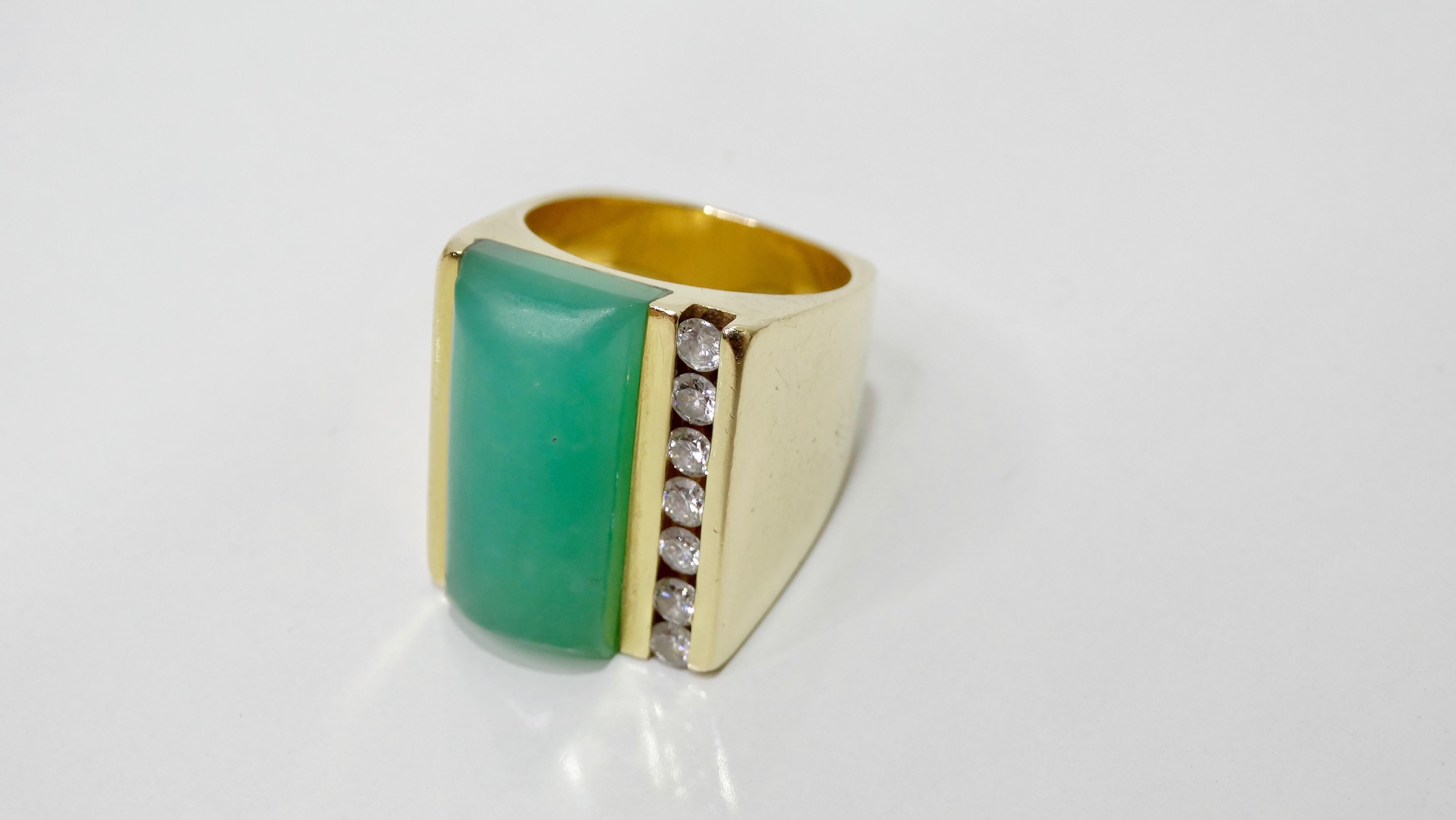 Jade & Diamond Cocktail Ring  In Good Condition For Sale In Scottsdale, AZ