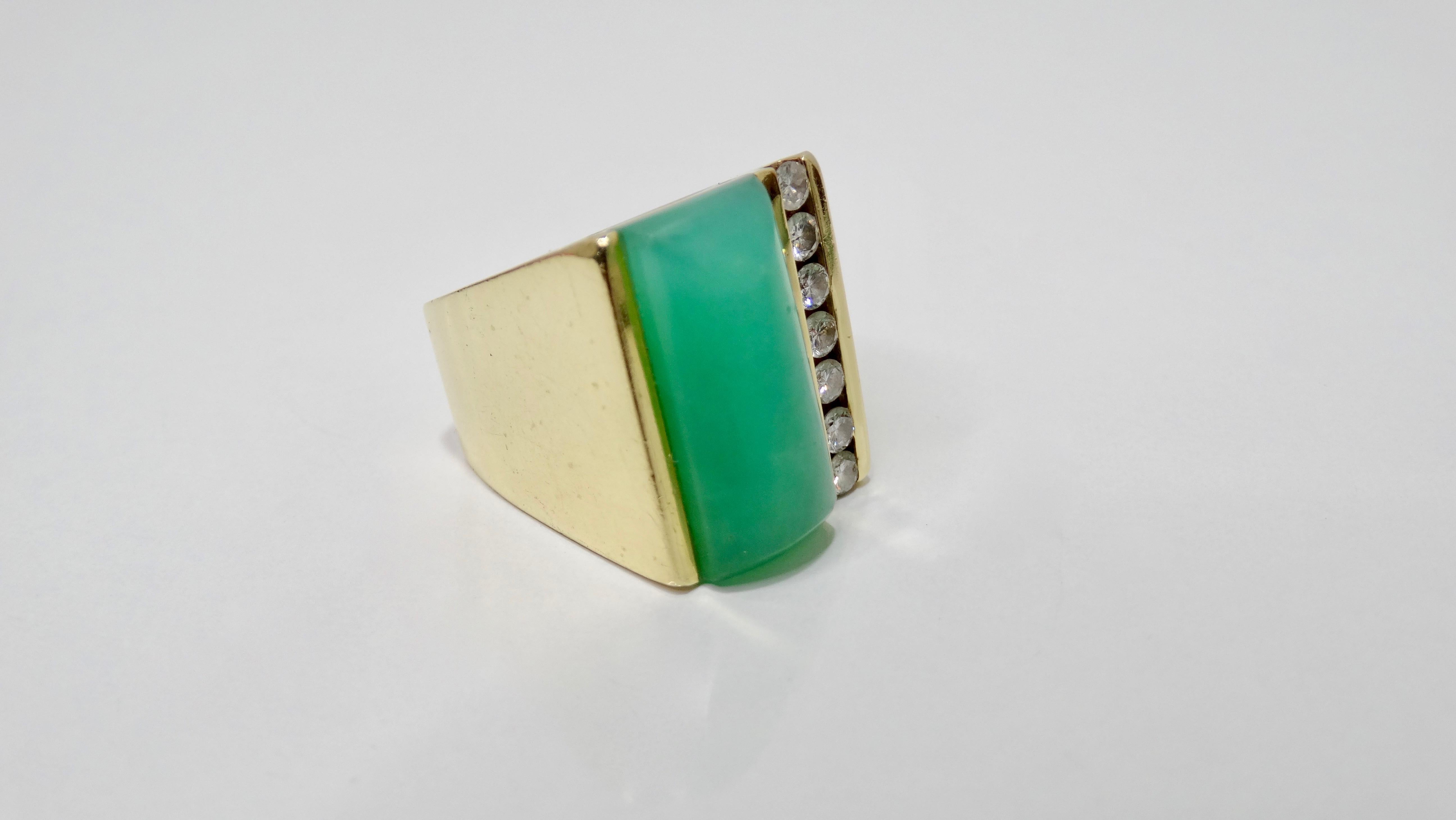 Jade & Diamond Cocktail Ring  For Sale 2
