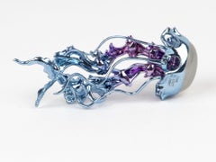 18K Gold Jellyfish Pendant with Jadeite Body and Moving Tentacles R4678