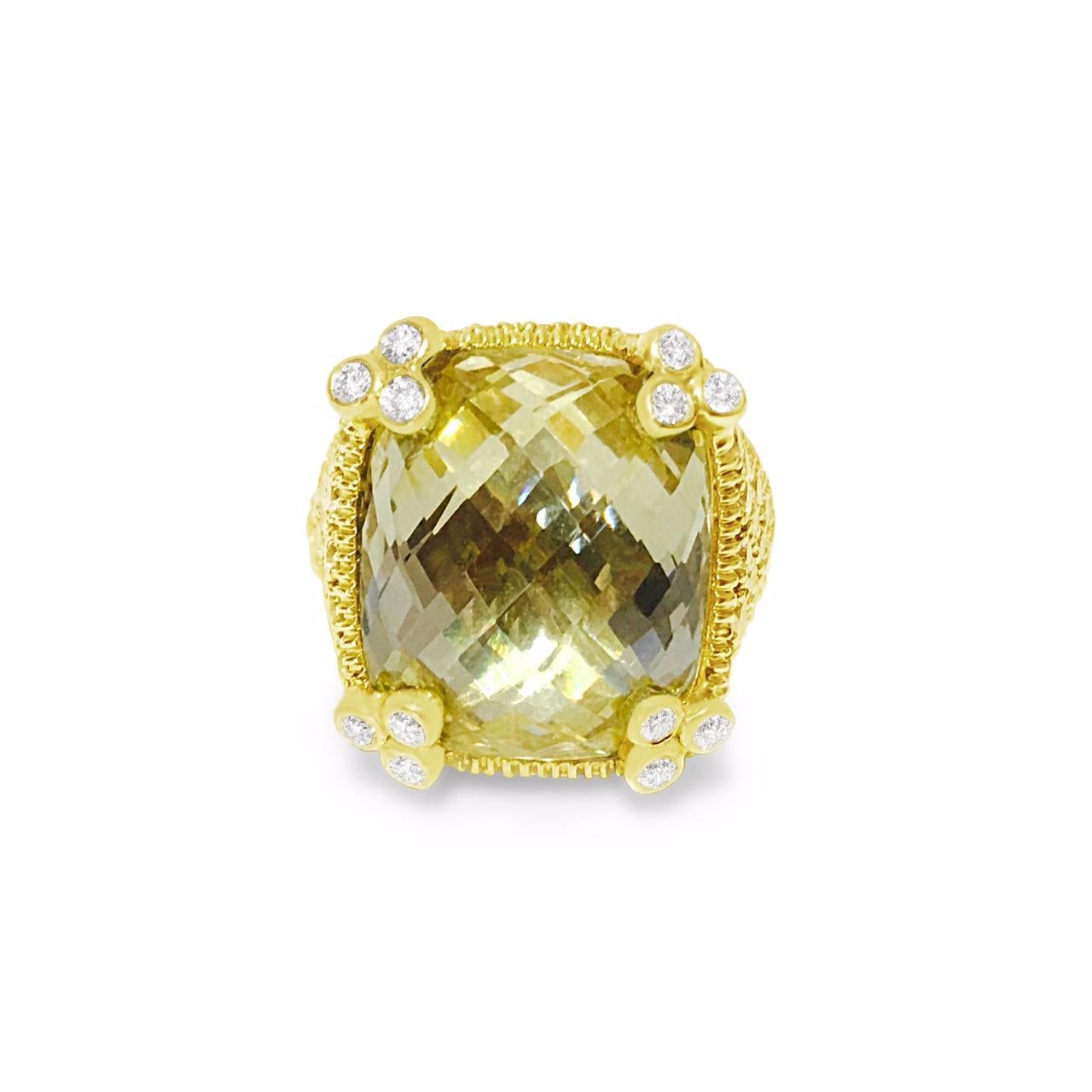 Taglio brillante Anello con diamanti in oro 18 carati, Judith Ripka in vendita