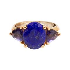 18k Gold, Lapis and Onyx Ring