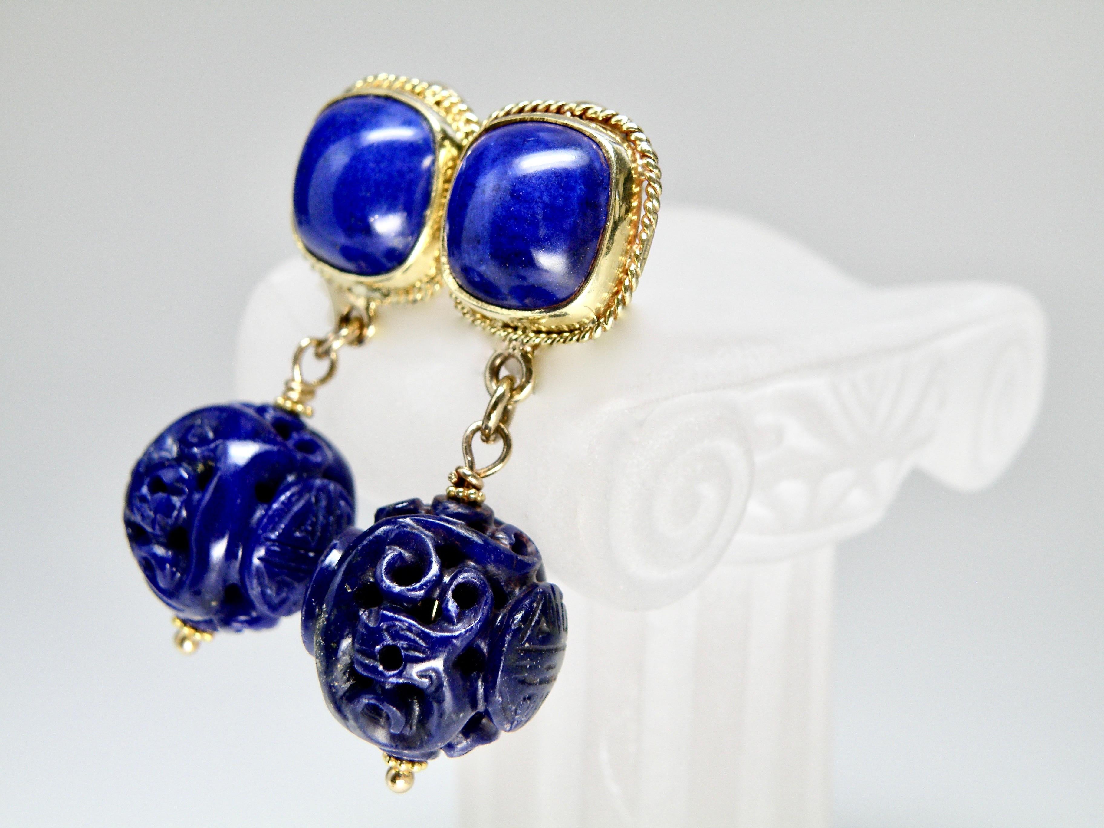 lapis lazuli earrings gold