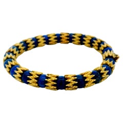 18 Karat Gold & Lapiz Perlen Jagged Link Between Armband