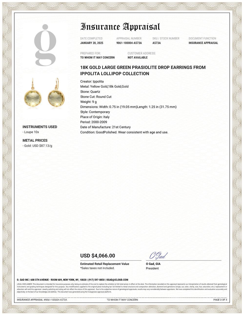 Contemporaneo Orecchini pendenti in oro 18K con Greene & Greene della Collection'S di Ippolita in vendita