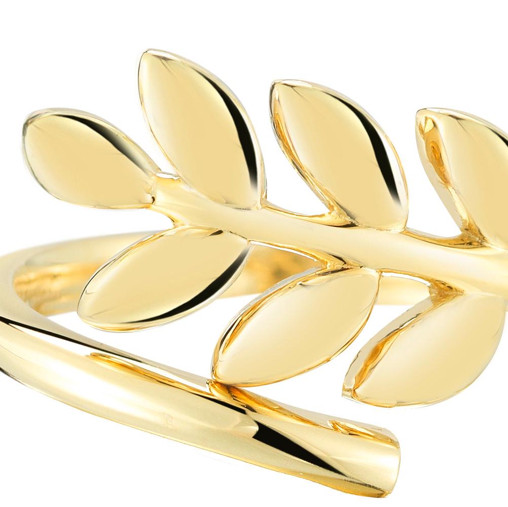 Contemporary 18 Karat Gold Leaf Fashion Ring For Sale