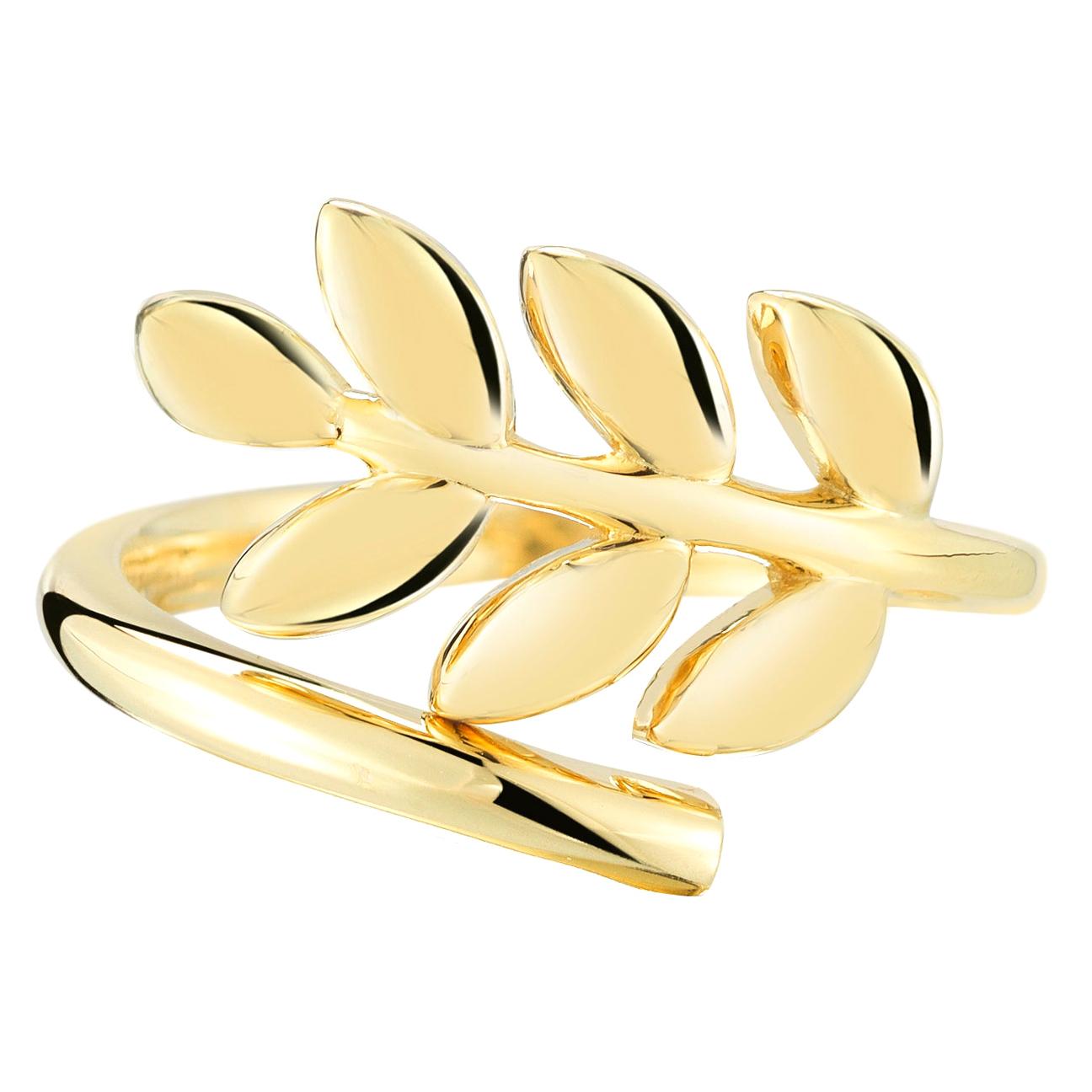 18 Karat Gold Leaf Fashion Ring For Sale