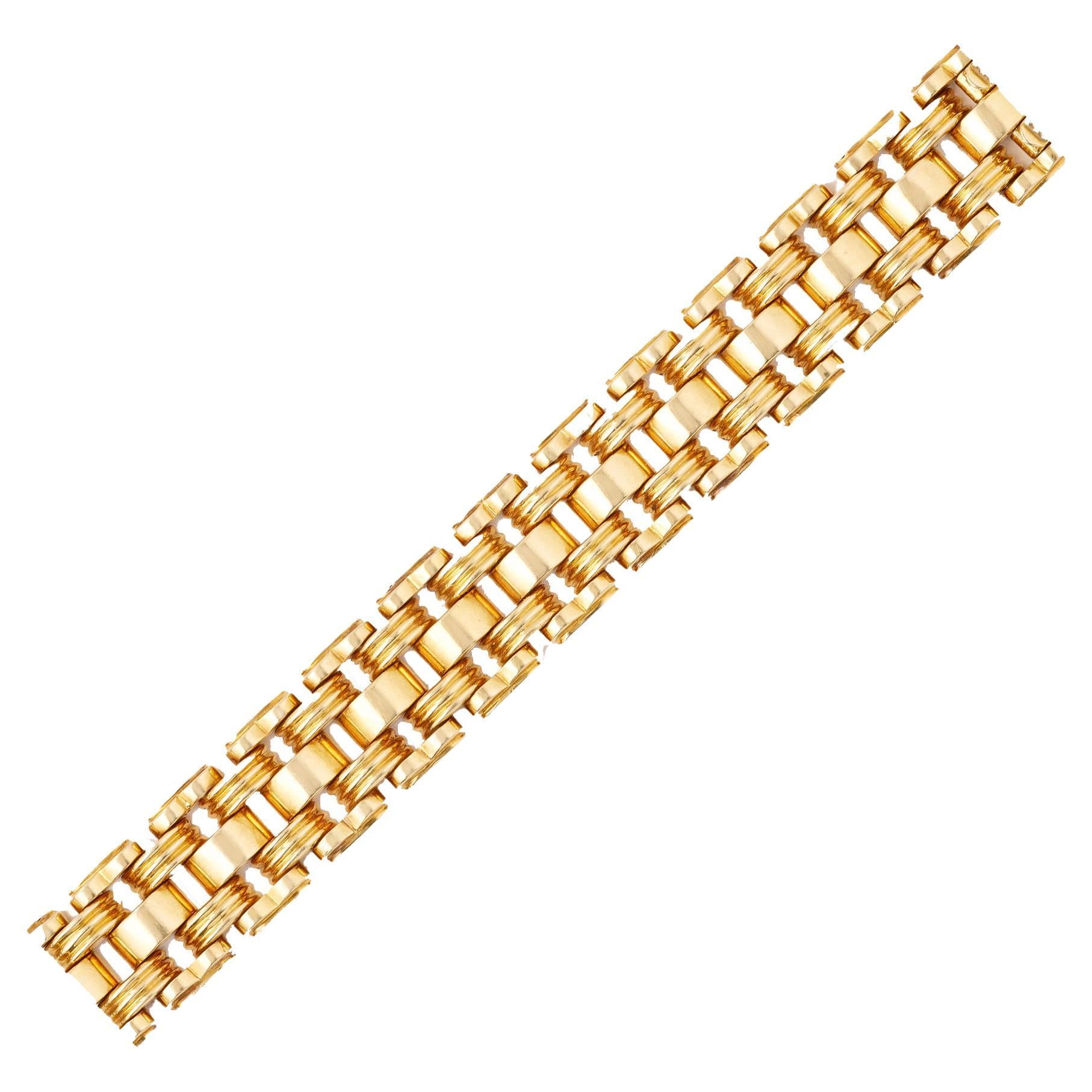 18k Gold Link Bracelet For Sale