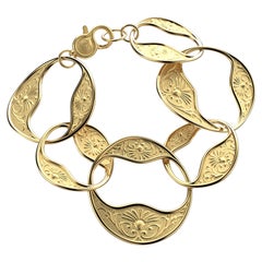 Bracelet à maillons en or 18 carats de style baroque  Fabriqué en Italie par Oltremare Gioielli