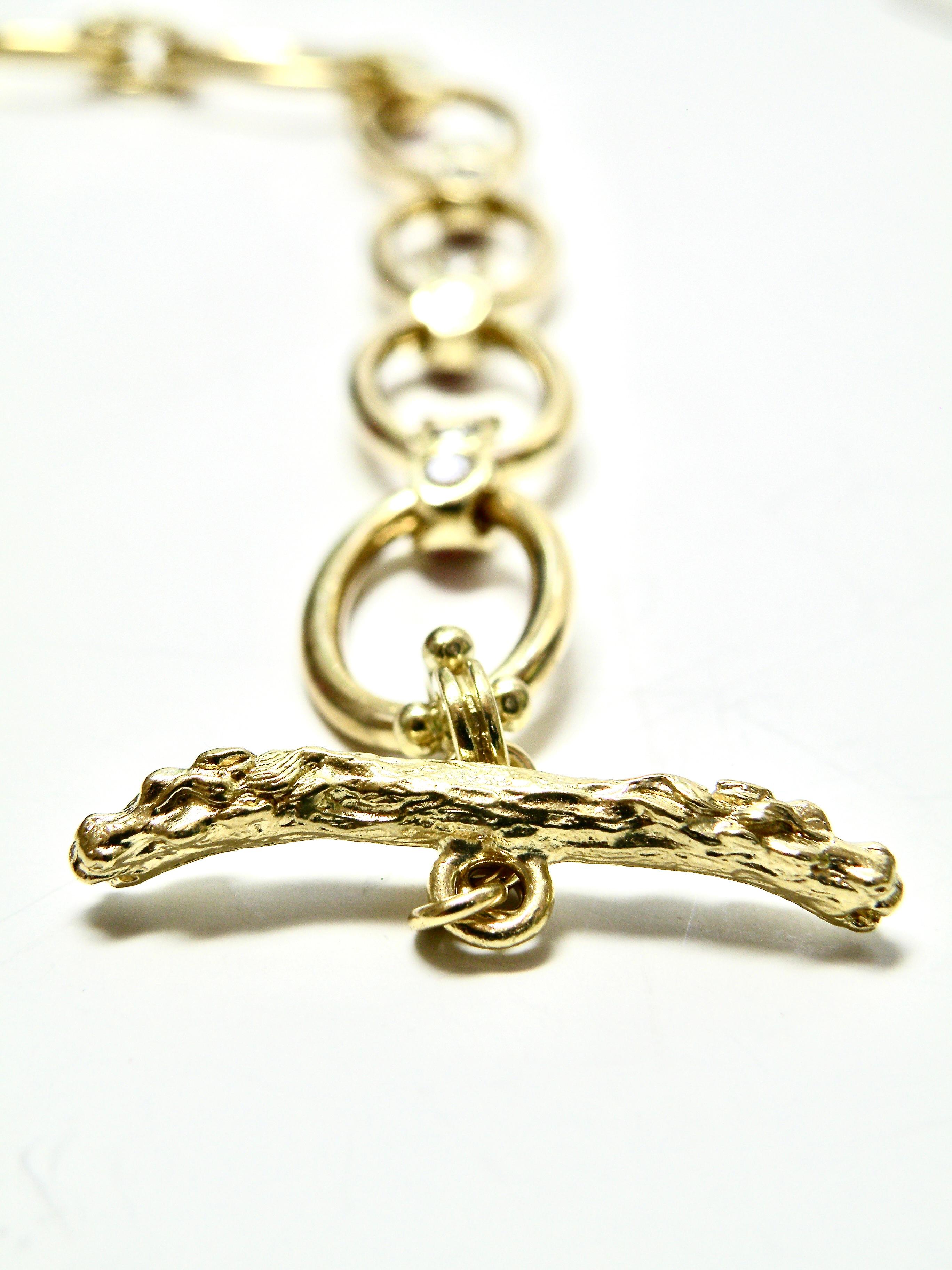 Bracelet à maillons réversible en or 18 carats avec saphir rose/blanc Neuf - En vente à Cohasset, MA