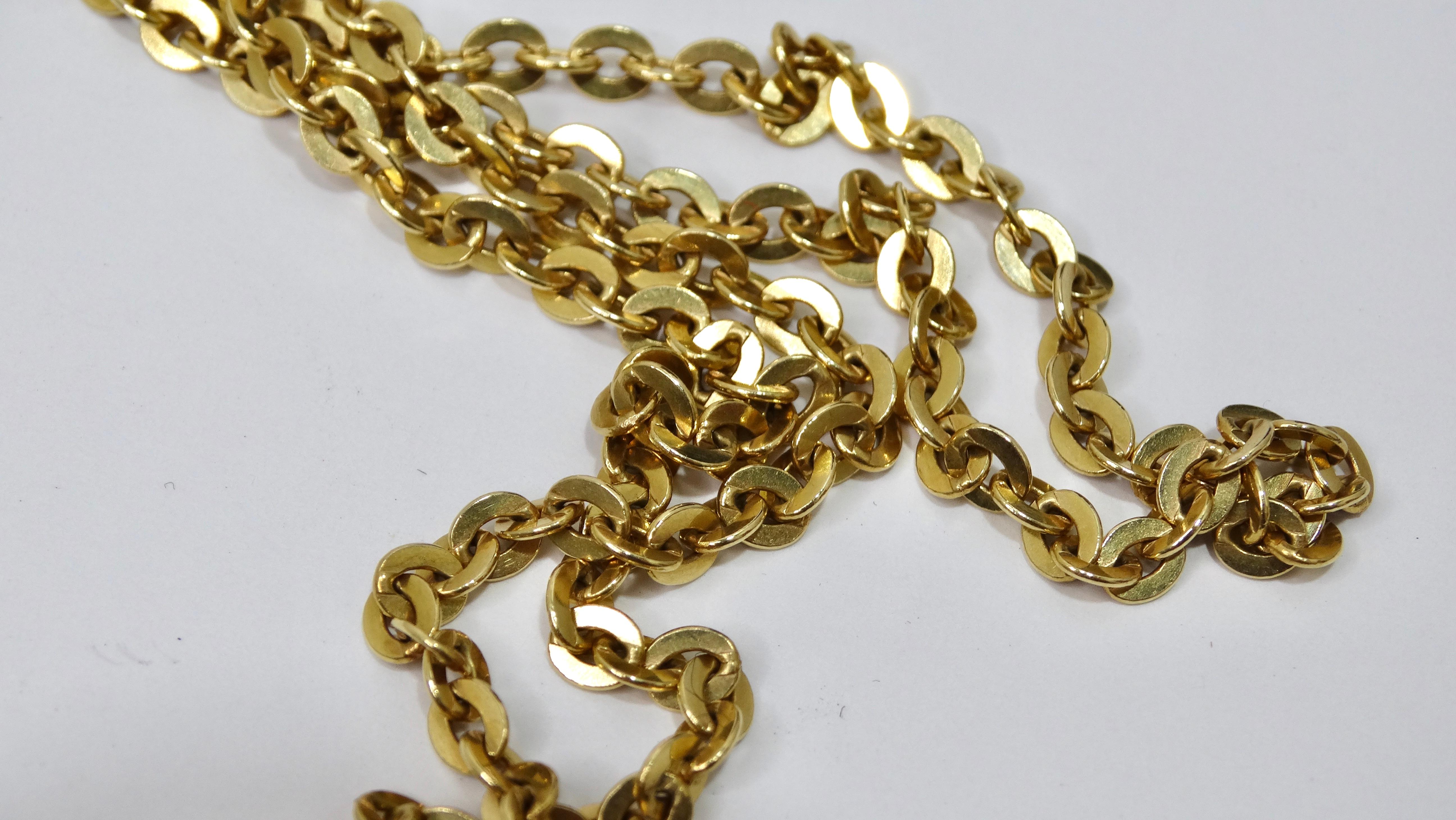 Add this classic to your jewelry collection! There's no going wrong with a basic gold chain that will last you a lifetime. Pair with a pendant or layer with other necklaces to create a dramatic look. It features a 14 inch length, a beautiful