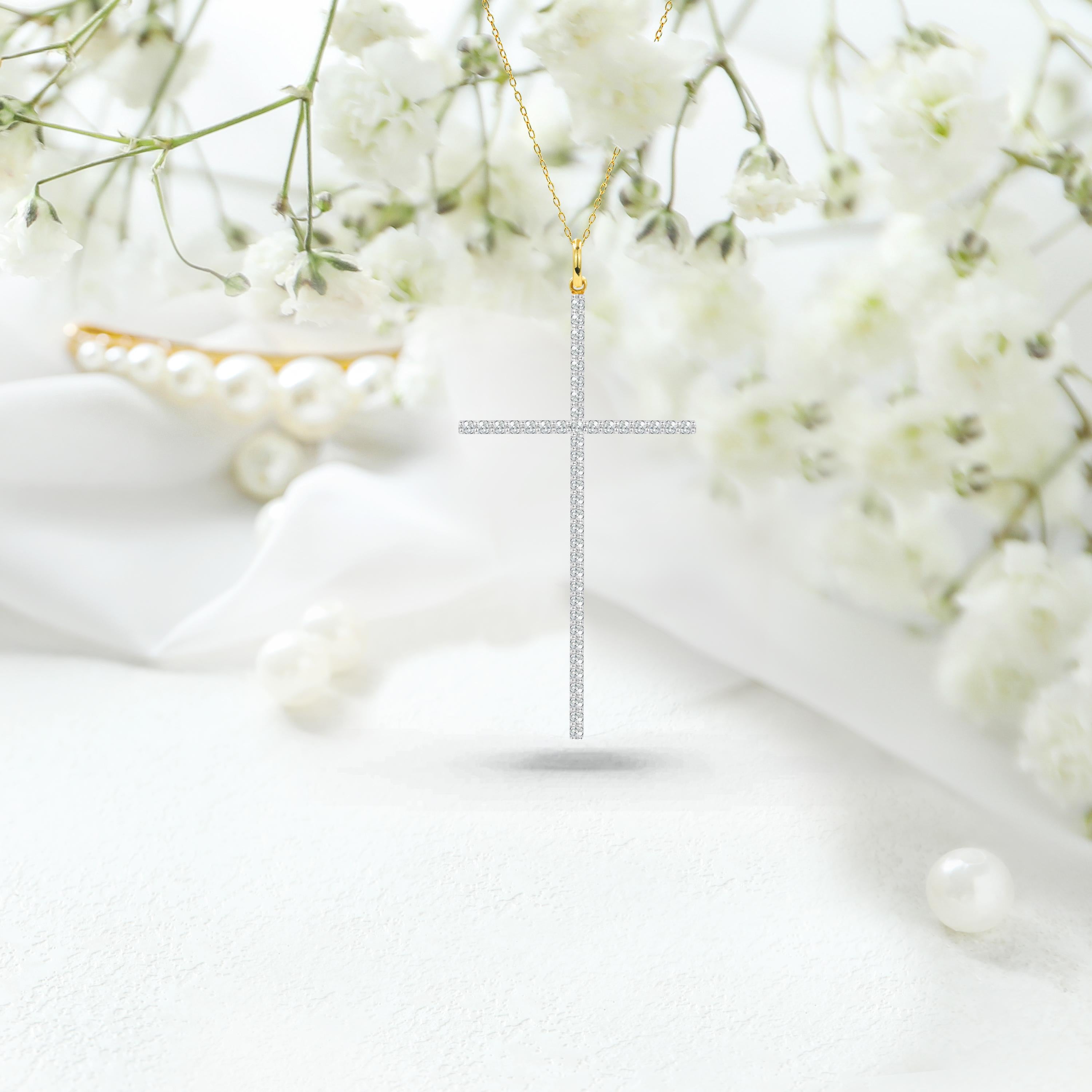 elongated cross necklace