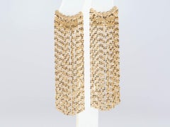 18K Gold Long "Hula Skirt" Fringe Earrings 4.89g R3243