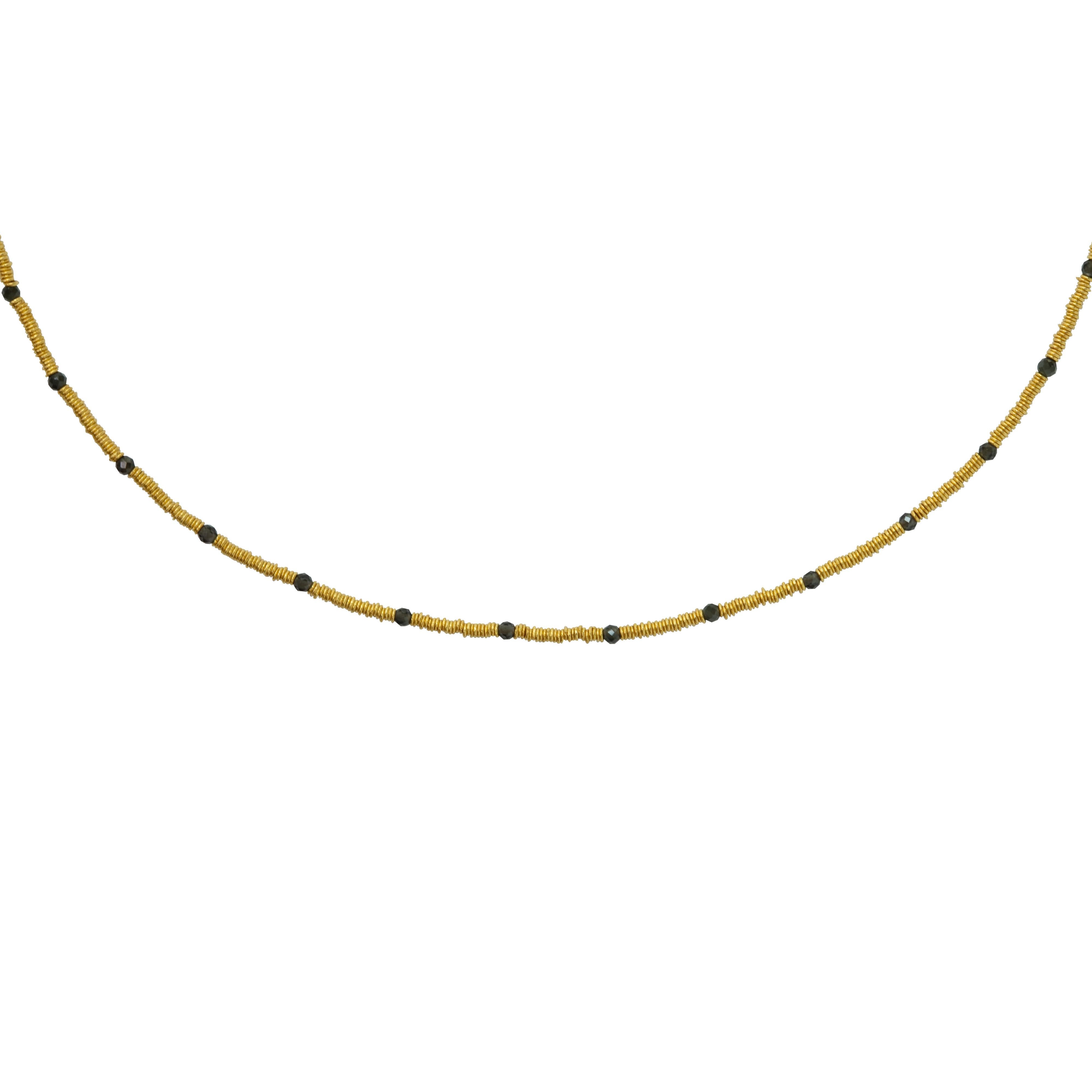 18K Gold Lose Spirale Obsidian Halskette - von Bombyx House (Kunsthandwerker*in) im Angebot