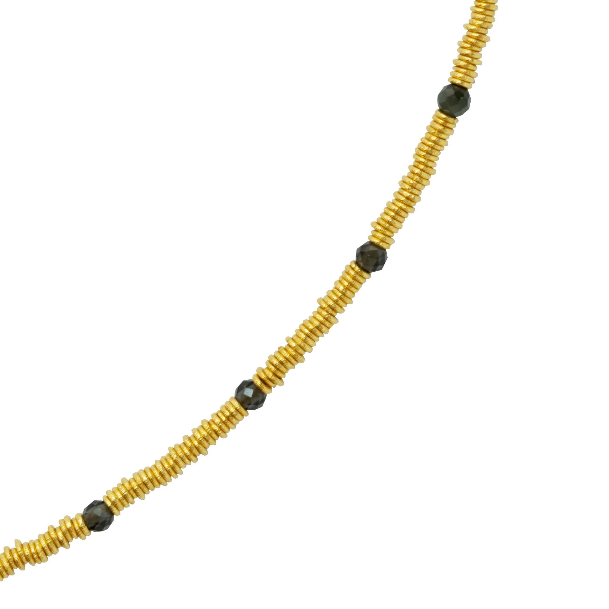 18K Gold Lose Spirale Obsidian Halskette - von Bombyx House im Angebot 1