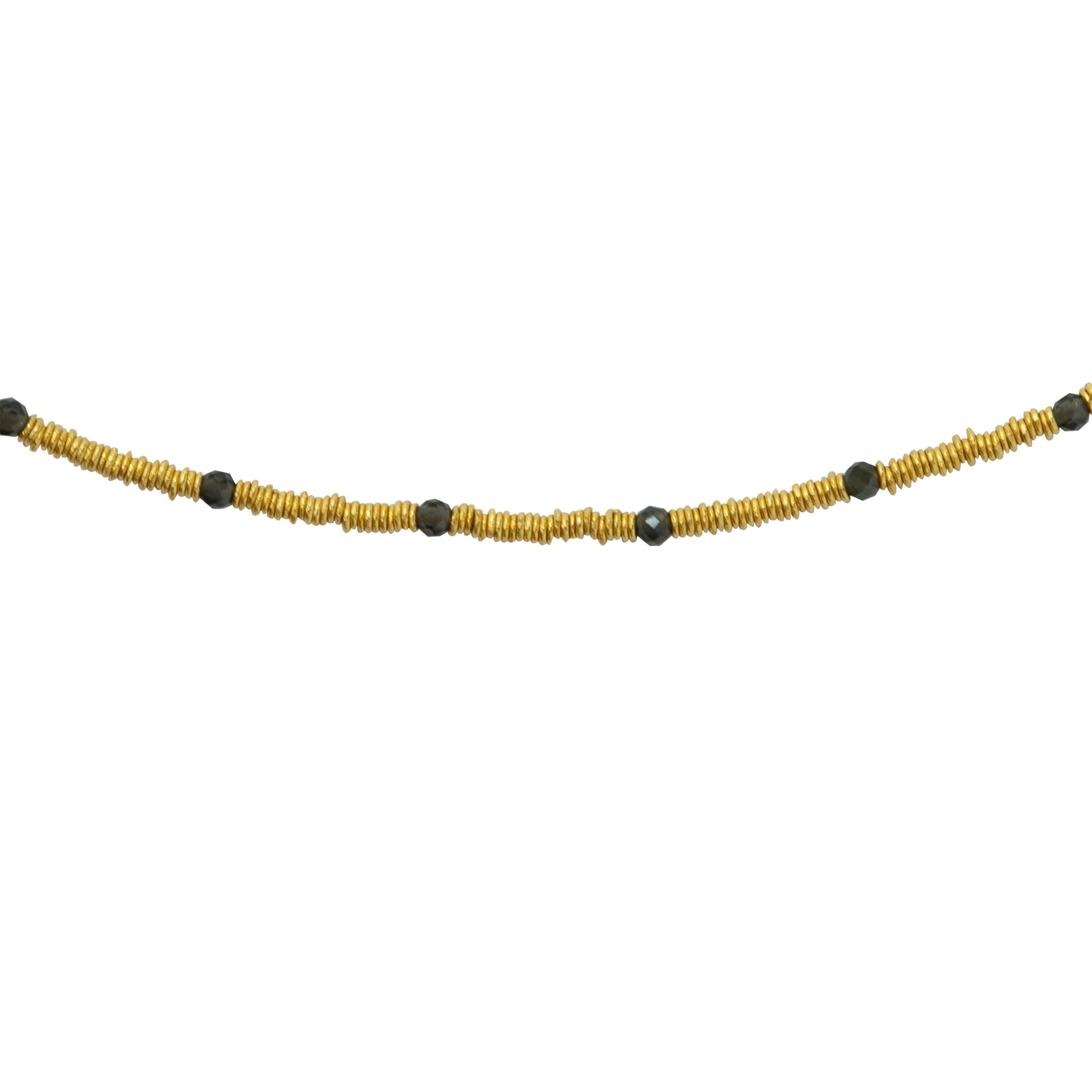 18K Gold Lose Spirale Obsidian Halskette - von Bombyx House im Angebot 2