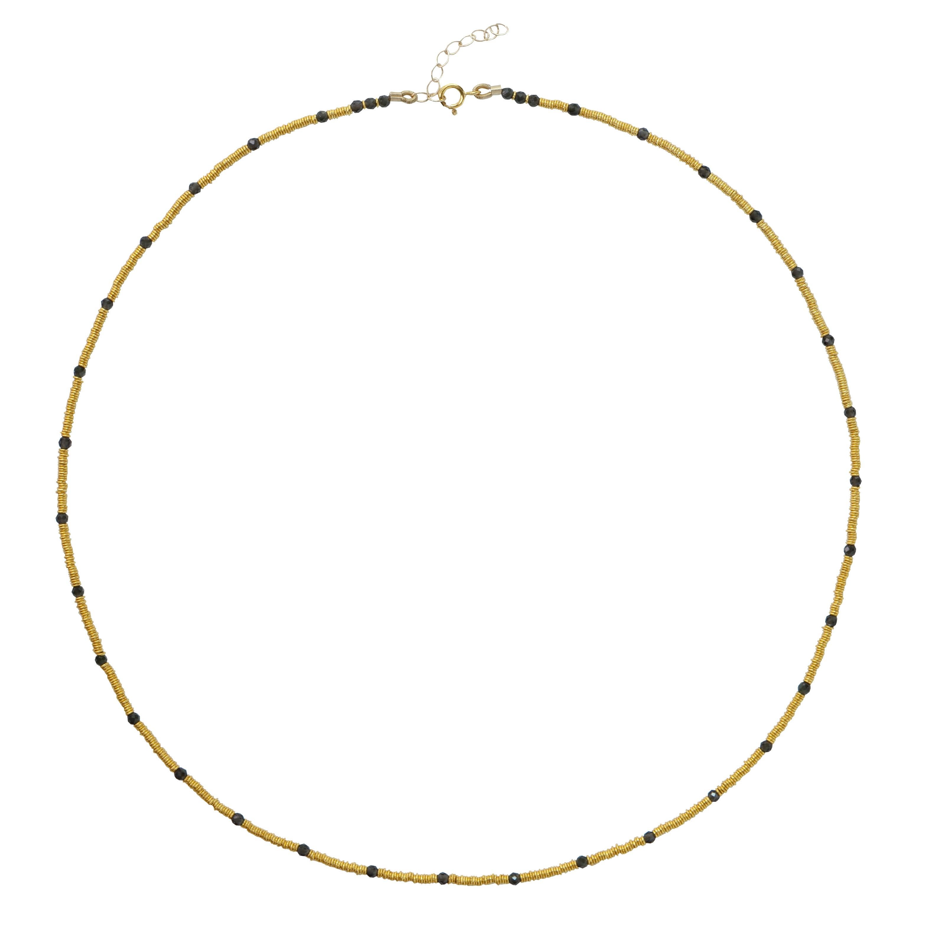 18K Gold Lose Spirale Obsidian Halskette - von Bombyx House im Angebot