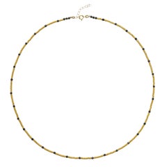 18K Gold Lose Spirale Obsidian Halskette - von Bombyx House