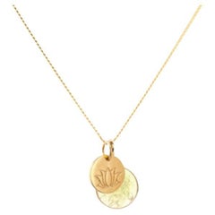 18K Gold Lotus Amulet + Amethyst Crown Chakra Pendant Necklace