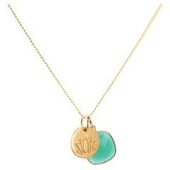 18K Gold Lotus Amulet + Carnelian Sacral Chakra Pendant Necklace