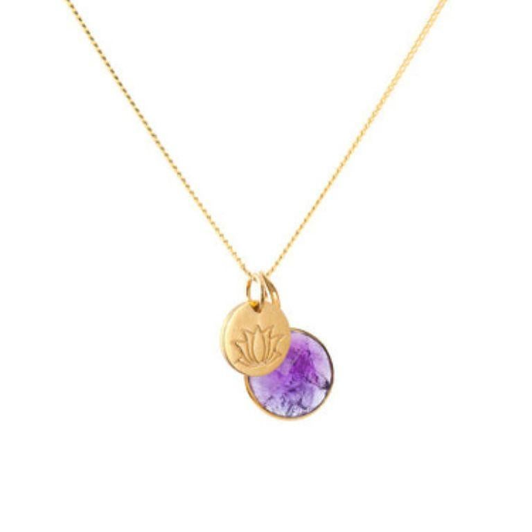Contemporary 18K Gold Lotus Amulet Pendant Necklace by Elizabeth Raine For Sale