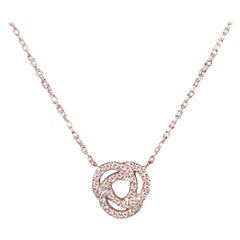 Collier pendentif nœud d'amour en or 18k avec diamants Collier pendentif nœud à l'infini