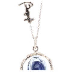 Sodalite Changeable Gem Revolving Loops Essence 18k Gold Made in Italy  Necklace