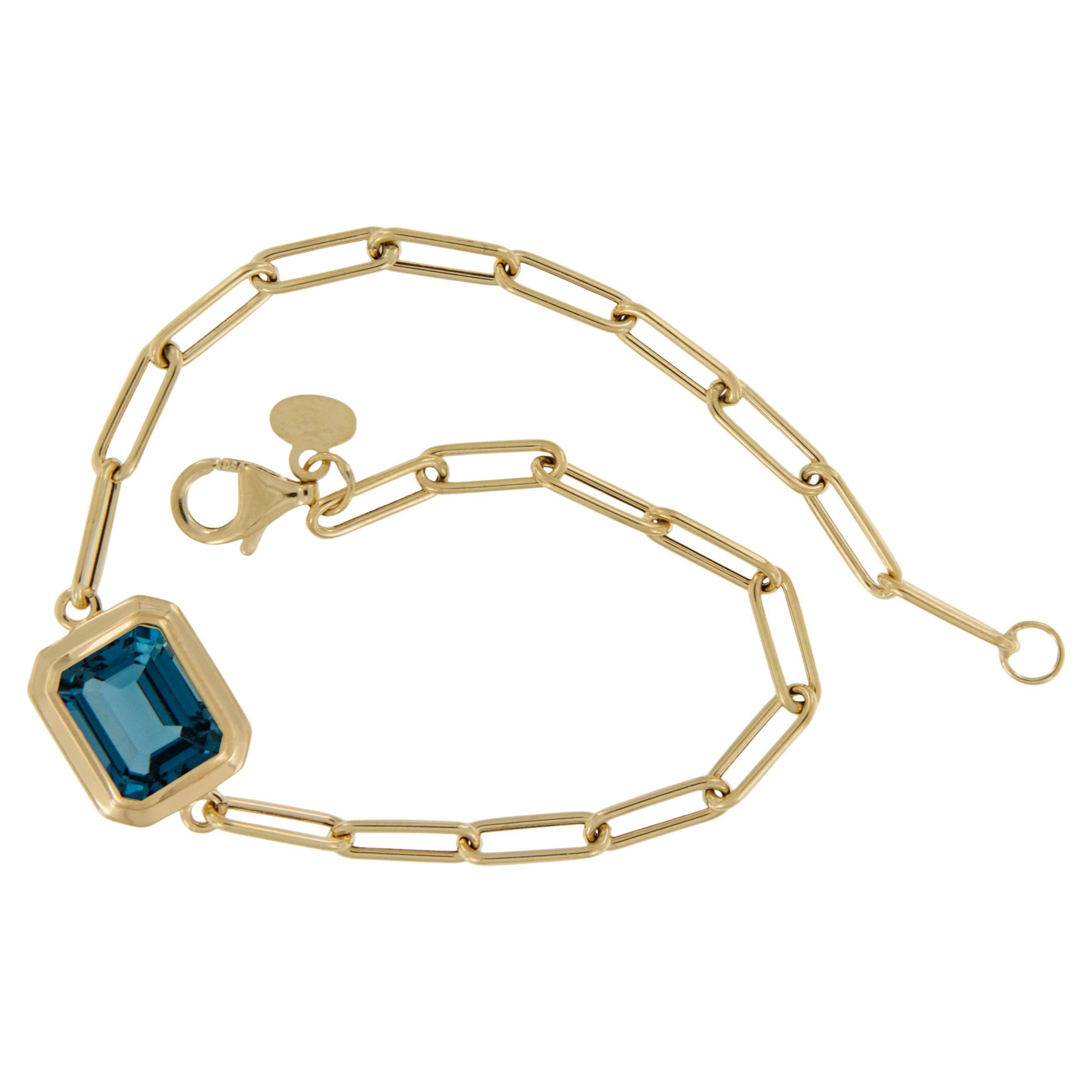 18K Gold "Manhattan Collection" 2.51 Ct. London Blue Topaz Bracelet by Goshwara