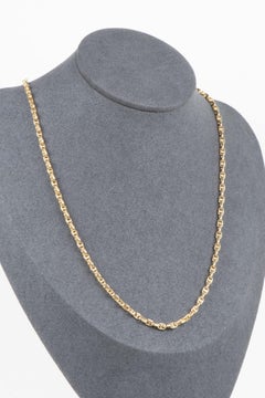 18K Gold Mariner Link Necklace 19.75" Heavy 7g+ R4690