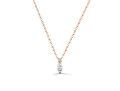 18k Gold Marquise Cut Diamond Necklace