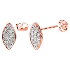 Boucles d'oreilles en or 18k avec diamant en forme de marquise Boucles d'oreilles en diamant minimales