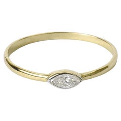 18k Gold Marquise Diamond Ring Engagement Ring Bridal Ring