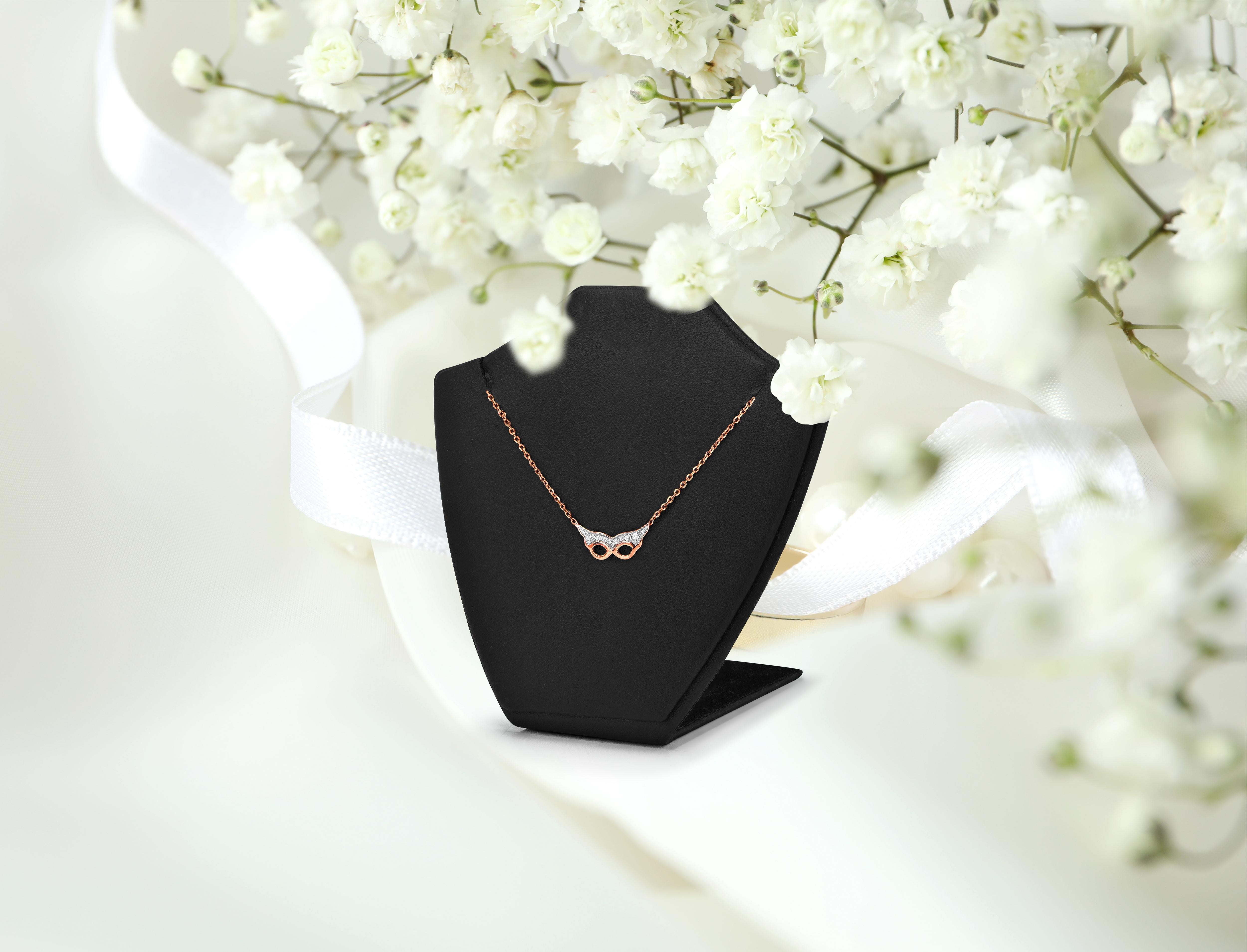 Collana di diamanti con maschera in oro 18k Collana semplice e stratificata in vendita 3