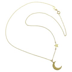 18K Gold Me & Ro Paisley Moon and Star Necklace