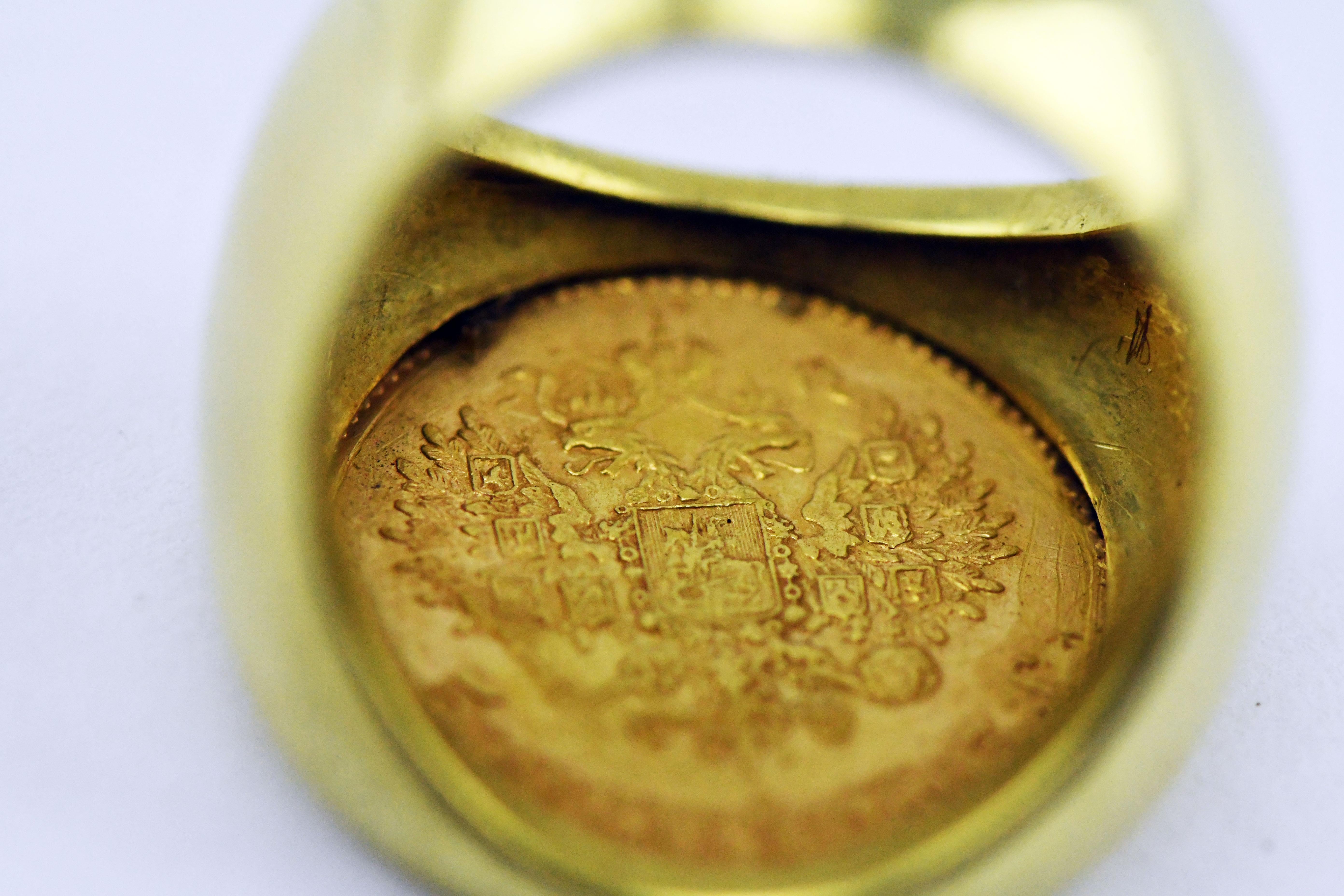 gold coin ring mens