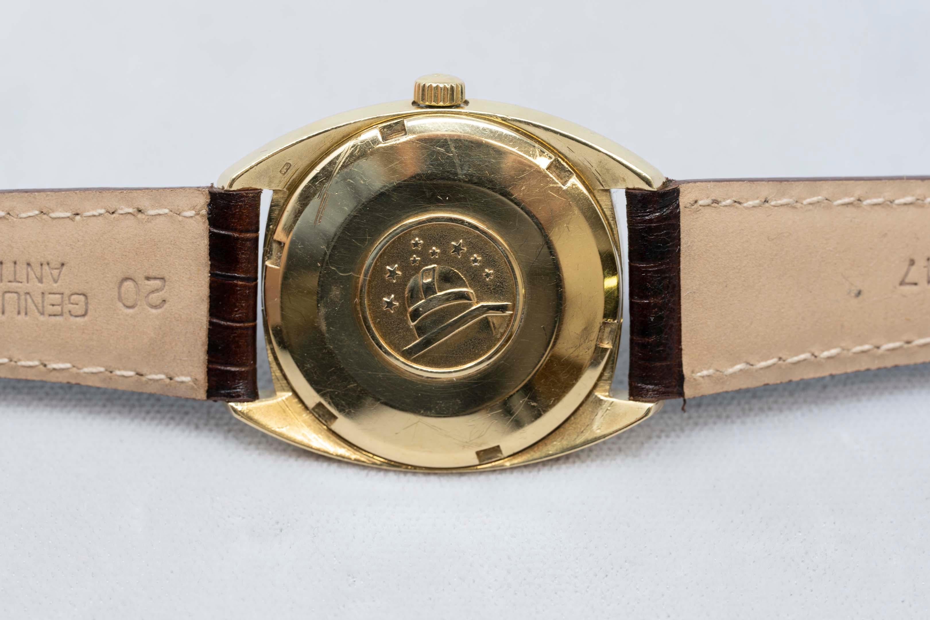 18 Karat Gold Herrenuhr Omega Constellation Chronometer im Angebot 2