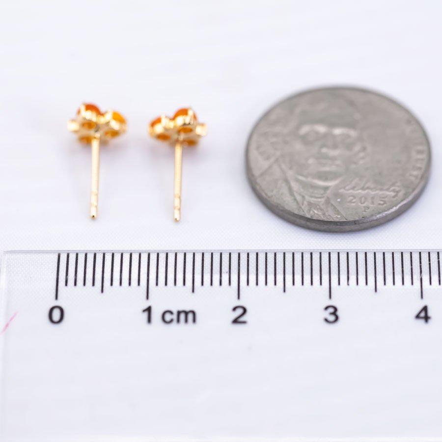 18K Gold Mexikanischer Feueropal Diamant Trio Ohrstecker im Zustand „Neu“ im Angebot in Suwanee, GA