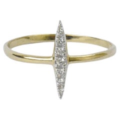 18k Gold Micro Pave Genuine Diamond Ring Spikey Ring Pointy Ring