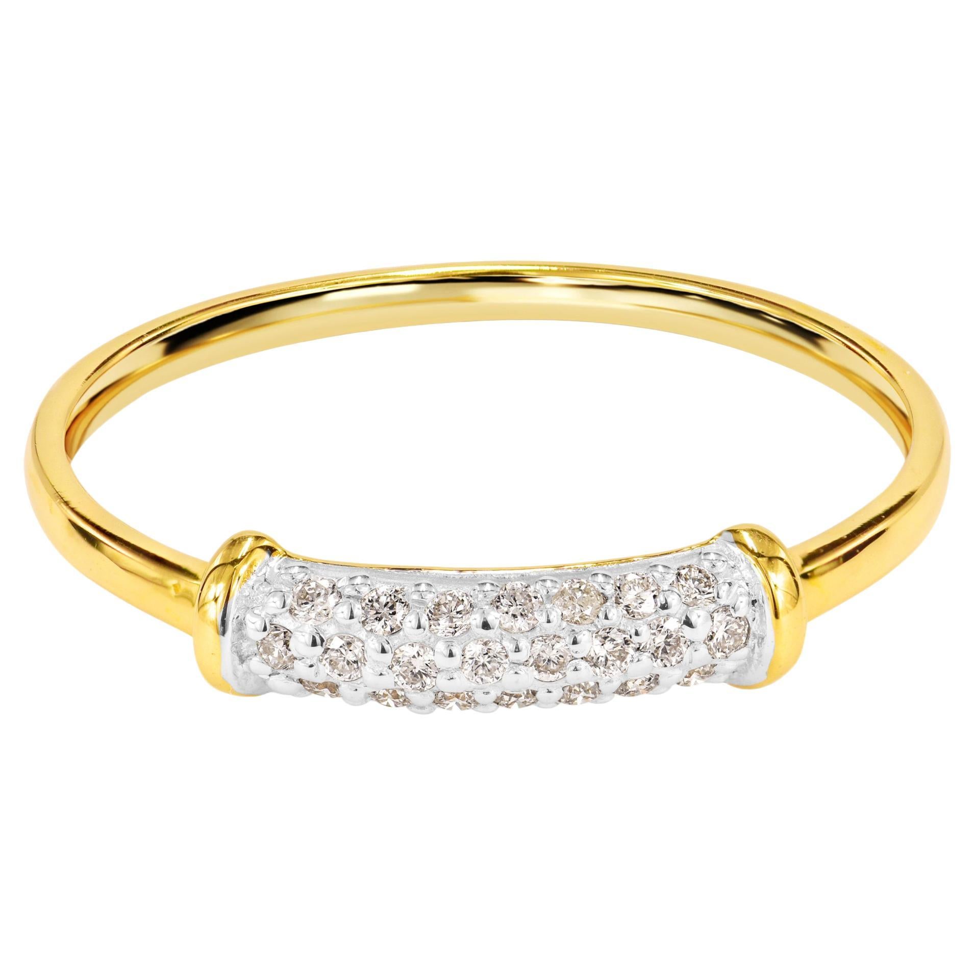 Bague de mariage demi-éternité en or 18 carats avec diamants en micro-pavé
