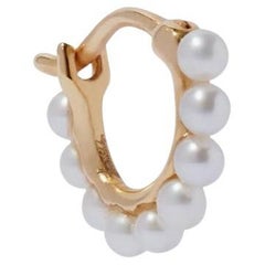 18k gold mini pearl hoop  single earring