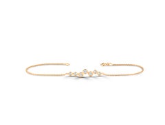 18K Gold Minimalist Unique Biamond Layering Bracelet Diamond Cluster Bracelet