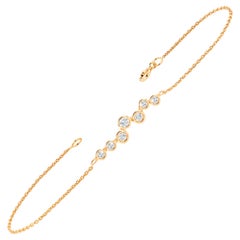 Bracciale minimalista in oro 18K Bracciale unico con stratificazione di biamanti Bracciale a grappolo di diamanti