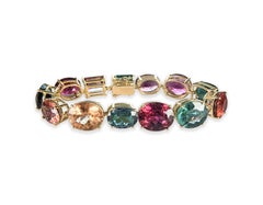 bracelet moderne en or 18K avec tourmaline naturelle multicolore Vivid Candy