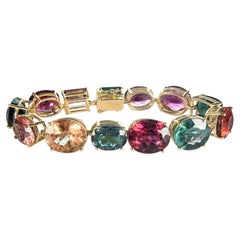 bracelet moderne en or 18K avec tourmaline naturelle multicolore Vivid Candy