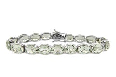 18K Gold Modern Bracelet with Natural Vivid Prasiolite - Handmade, Unisex