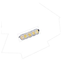 Anello moderno in oro 18 carati Rari diamanti bianchi e gialli a cuscino