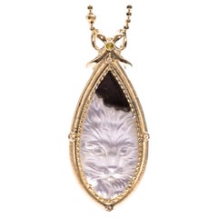 Collier à pendentifs de la collection "Cat" en or 18K nacre et diamants
